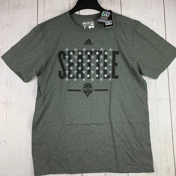 Seattle Sounders FC MLS Adidas Large Gray Tshirt‎ New Men - Picture 1 of 6